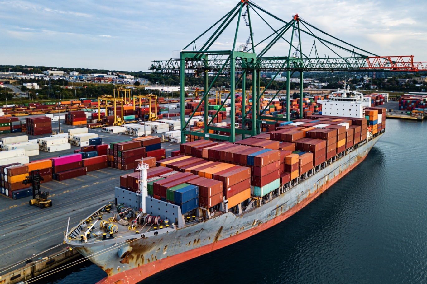 Less than Container Load LCL shipping containers being loaded
