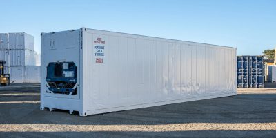 Refrigerated Reefer Cargo container on a ship